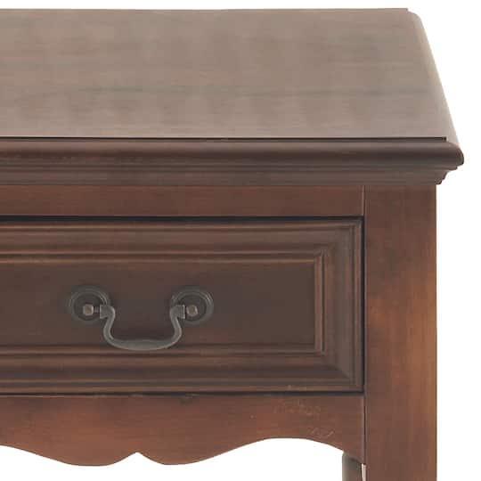 29" Brown Pine Traditional Accent Table
